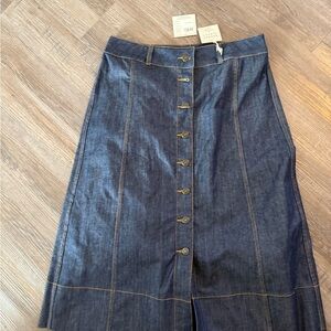 Kate Spade Broome Street Denim Button-front skirt size 10 NWT